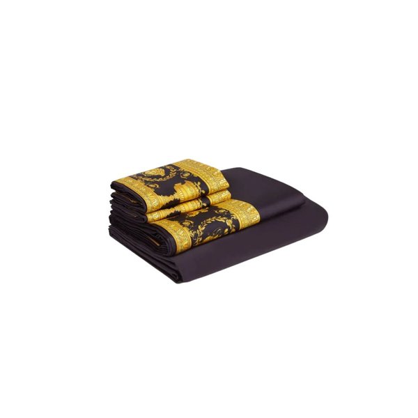 BED SET (4 PIECE) BLACK GOLD